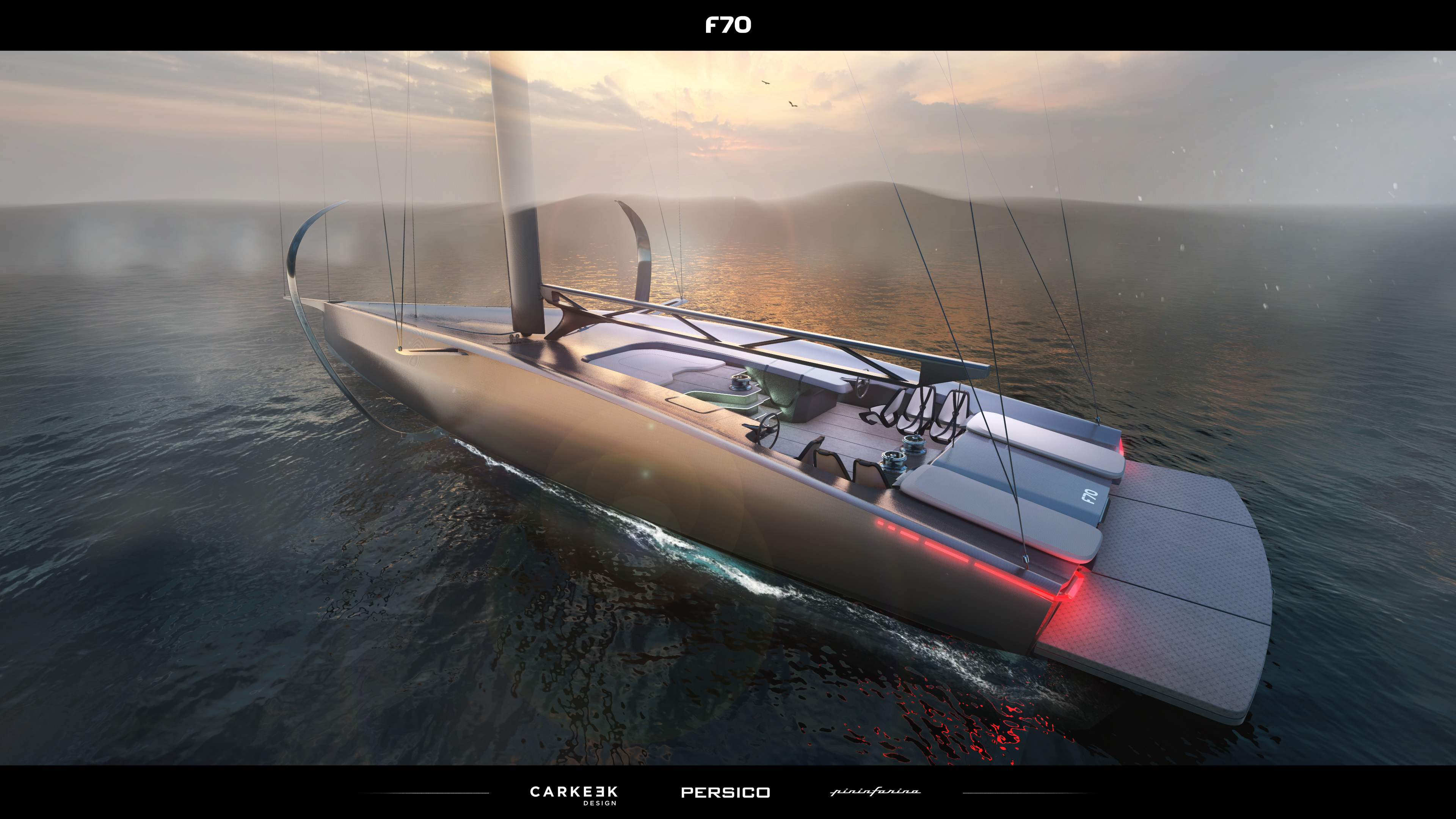 Pininfarina nautical is collaborating with Carkeek and Persico Marine on the Persico F70 project